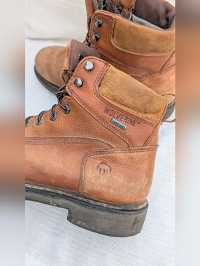Wolverine Men’s Brown Leather Work Boots - GORE-TEX Sz 9.5 M